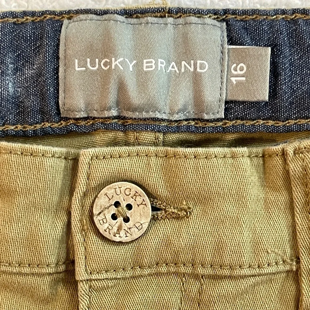 Lucky Brand Boys Authentic Skinny Stretch Khaki Tan Pants Size 16